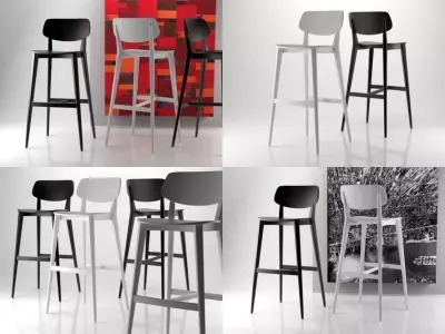 barstool d bar stools 3D model