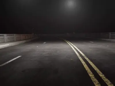 Beautiful Road And Light 3D model