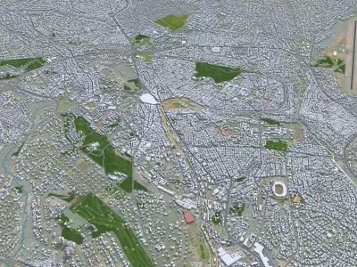Kumasi Ghana 45km Low-poly 3D model