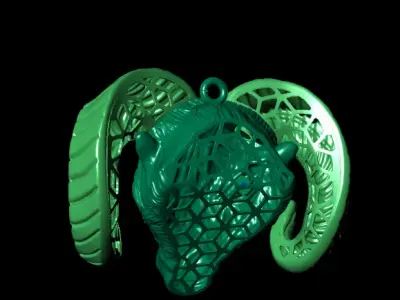 Goat head pendant  3D print model