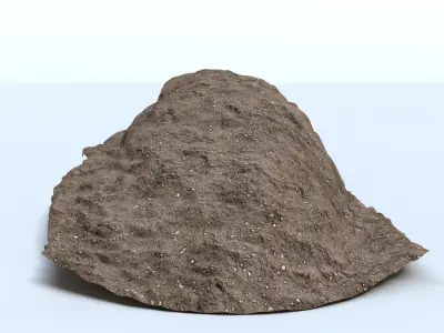 Landscape Terrain Outcrop of Soil or Dirt and Rock Low-poly 3D model