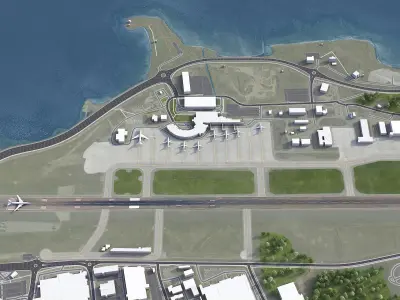 Tromso Airport Low-poly 3D model