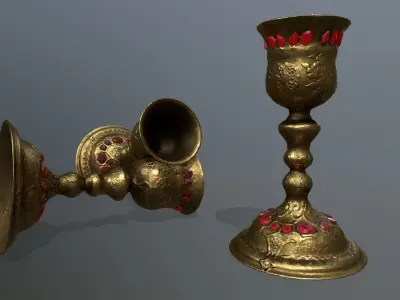Chalice 8 gold vase Low-poly 3D model