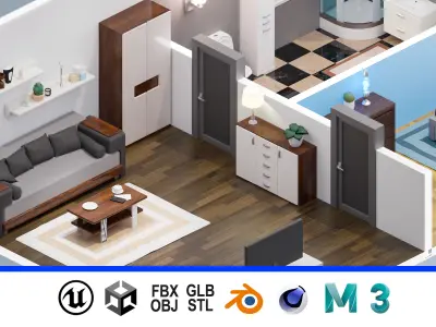 Room 31 Low-poly 3D model