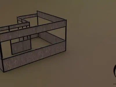 Stall stand 19 R Low-poly 3D model