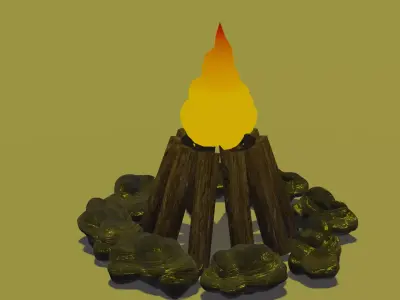 Campfire Free low-poly 3D model