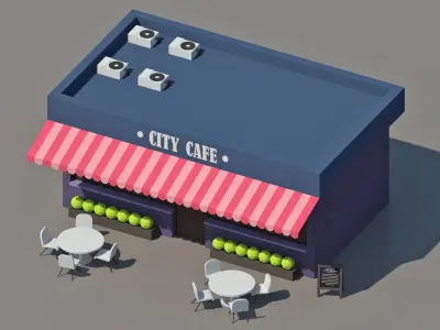 Low Poly City Pack isometric Low-poly 3D model