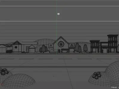 cartoon town 3D model purchase
