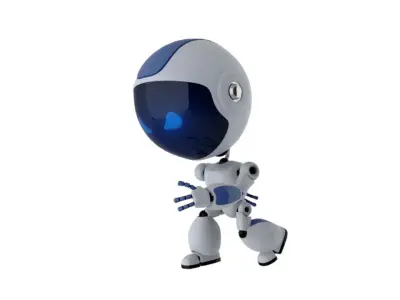 Animated Robot Low-poly 3D model