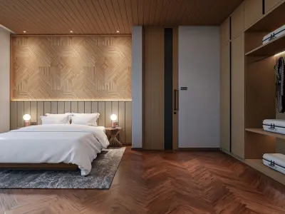 Bedroom Villa Style Blender - Fbx - Obj 3D model