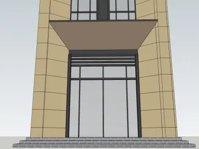 contemporary entrance main gate 3d model 3D model