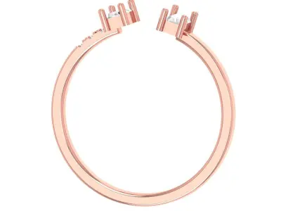 Open End Light Weight Baguette stone Band Ring 3D print model