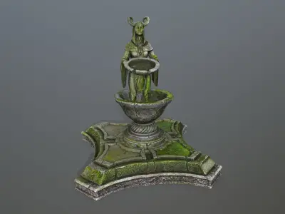 angel fountain Low-poly 3D model