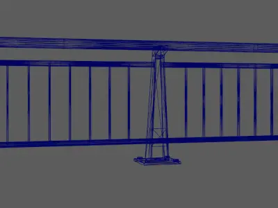 handrail bridge railing  Bridge metal railing Low-poly 3D model