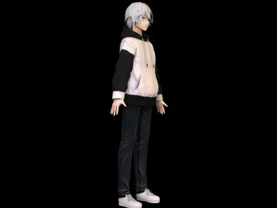 game ready Low Poly Anime Character 5
