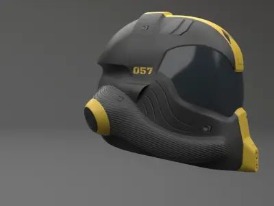 Sci-fi Helmet Low-poly 3D model