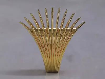 Gold ring inspired by the sydney opera house 3D print model