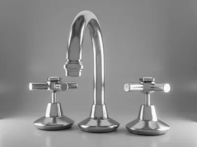 Water Tap Faucet - Hot and Cold Low-poly 3D model