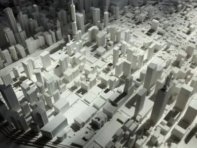 3D Chicago Map City Art Landmark Model of Chicago Skyline Art 3D print model