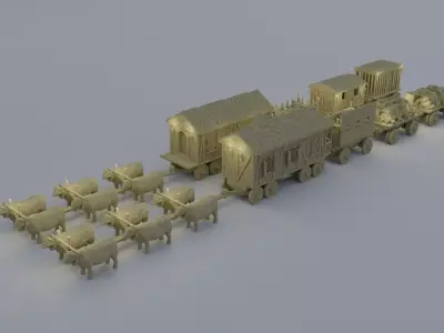 Convoy of Settlers Tabletop Terrain 28 mm 3D print model
