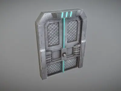 Cyberpunk Sci-fi Door 3 FREE Free low-poly 3D model