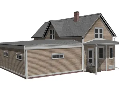 Wooden House Low-poly 3D model 13