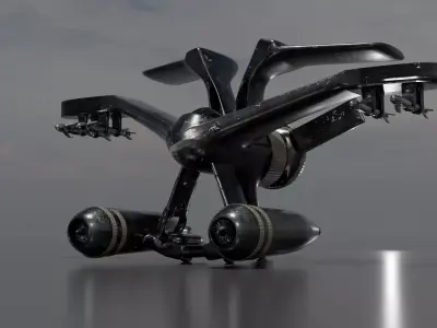 Sci-Fi VTOL Fighter Jet  Stealth Concept 3D model