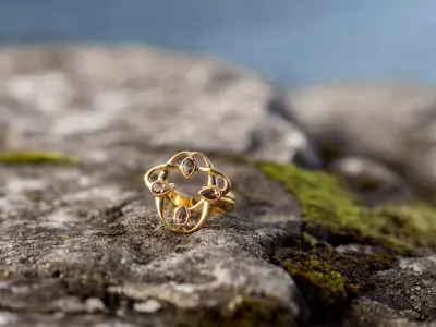 Sapucai Ring 3D Model Architectural Gold 3D print model