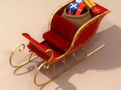 Santa Claus Sleigh 3D model