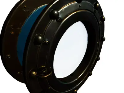 Realistic Brass Ship Porthole Low-poly 3D model