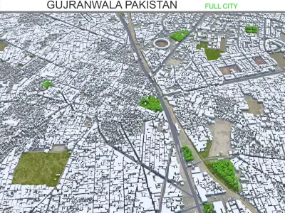 Gujranwala Pakistan 30km Low-poly 3D model