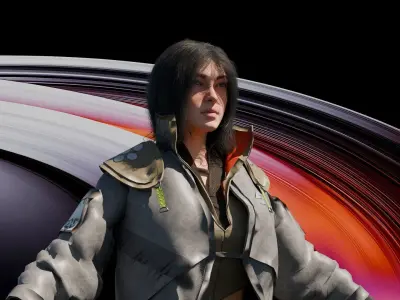CYBERPUNK WOMEN FULL RIGGING Low-poly 3D model