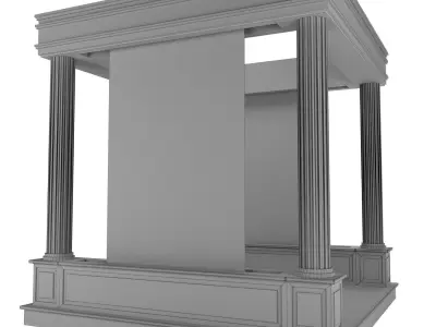 Gazebo with Waterfall 3D model