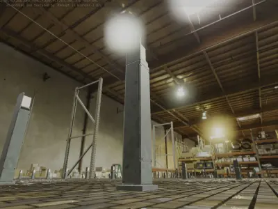 Street Light 8 Bollard 900 mm Galvanized Version 2 Low-poly 3D model