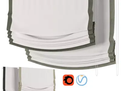 Roman Curtains 53 Etsy Relaxed Roman Shade 3D model