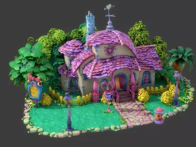 Fantasy Cartoon House 3D model
