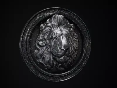 Lowpoly Lion Head Buckle  Free low-poly 3D model