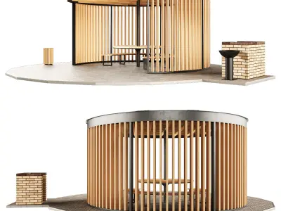 Barbecue gazebo 3D model
