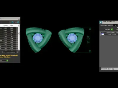 Solitaire Super Light Weight Stud Earring 3D print model