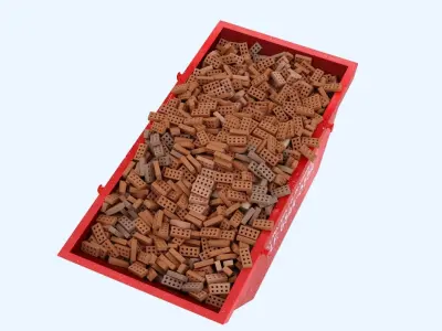 Industrial Container with concrete bricks 2 3D model