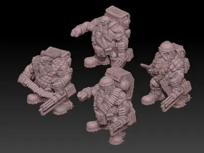 SPACE NANETTI GATLING GUN Squod 3D print model