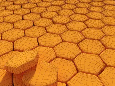 Paving old hexagon 3D model