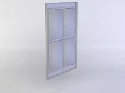 Window wooden Low-poly 3D model