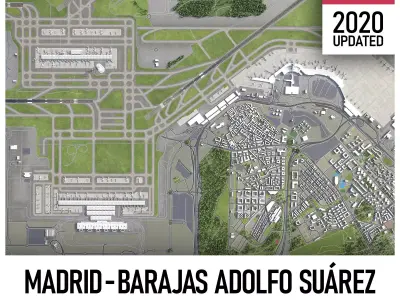 Madrid Airport Low-poly 3D model