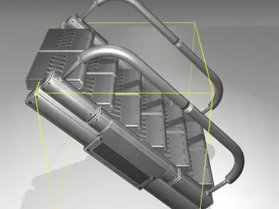 Futuristic Stairs - 7 - Basic Textures Low-poly 3D model