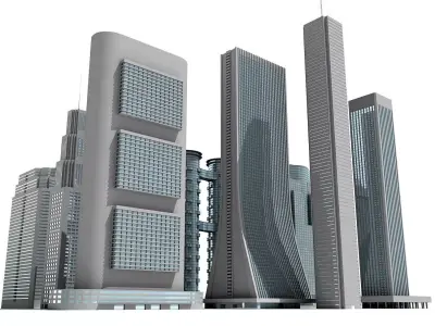 12 Buildings 3D Models 3D model