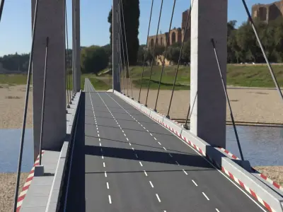 Cable Bridge Low-poly 3D model