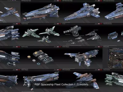 RSF Spaceship Fleet Collection I 3D Model Pack