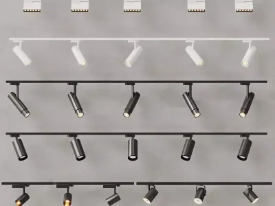 Modern downlights-spotlights-track lights 3D model