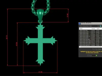 Cross Light Gold 3CP082 3DM STL 3D model